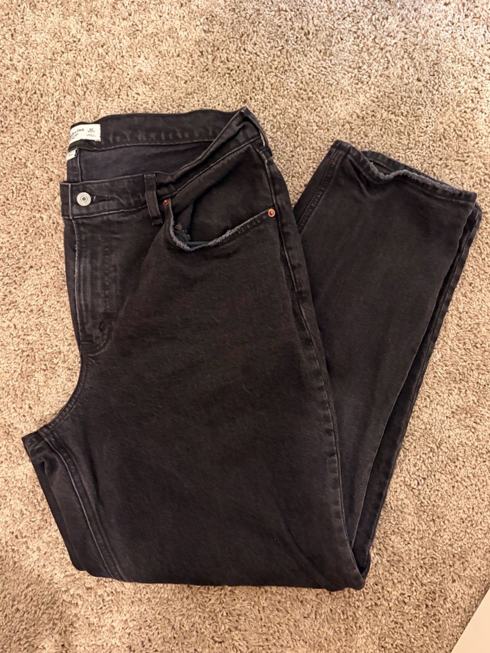 Abercrombie & Fitch Washed Black Straight Jeans